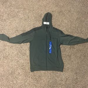 Military Green and Black Adidas Zip up